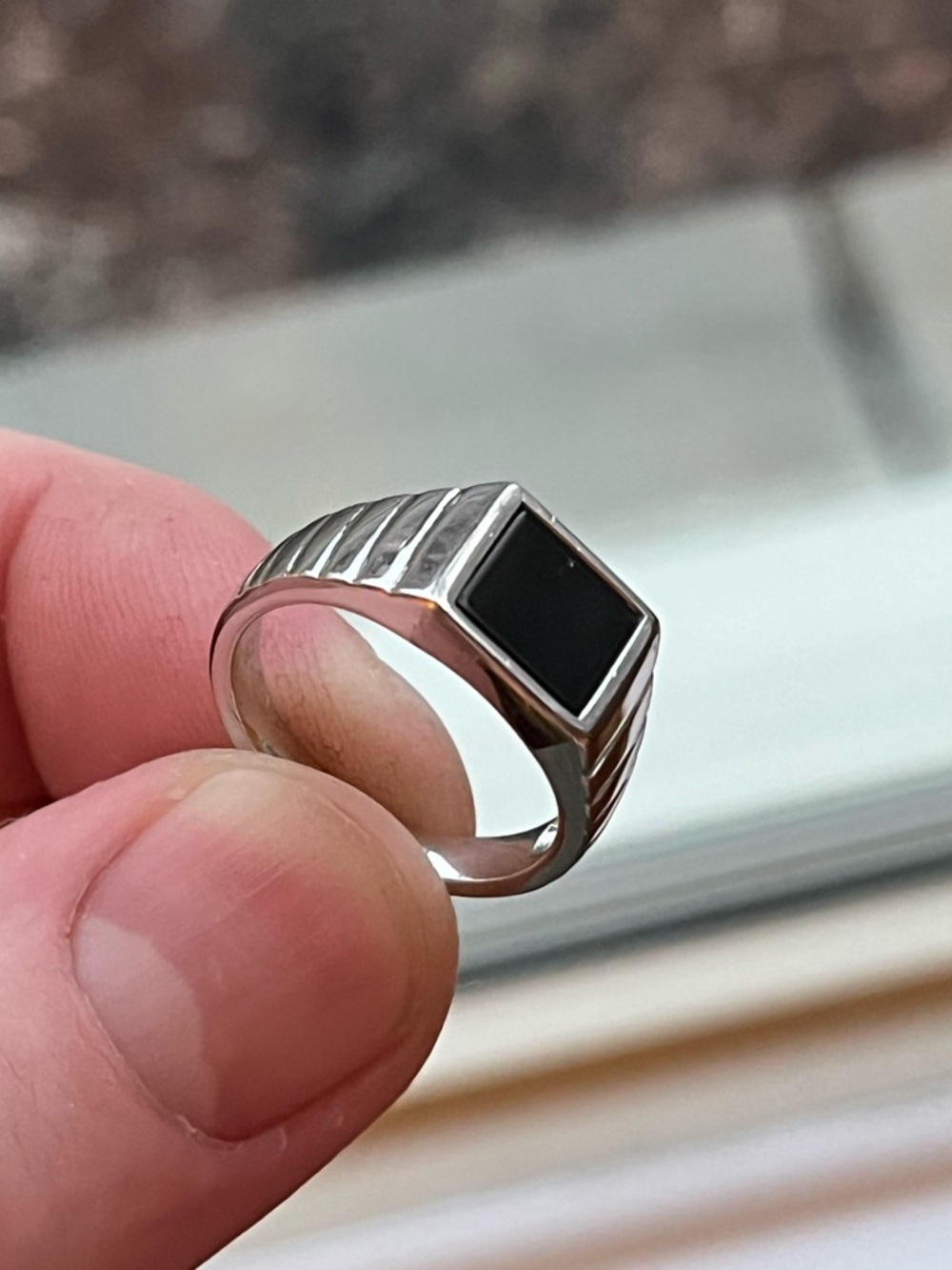 .925 and Black Onyx Signet Ring